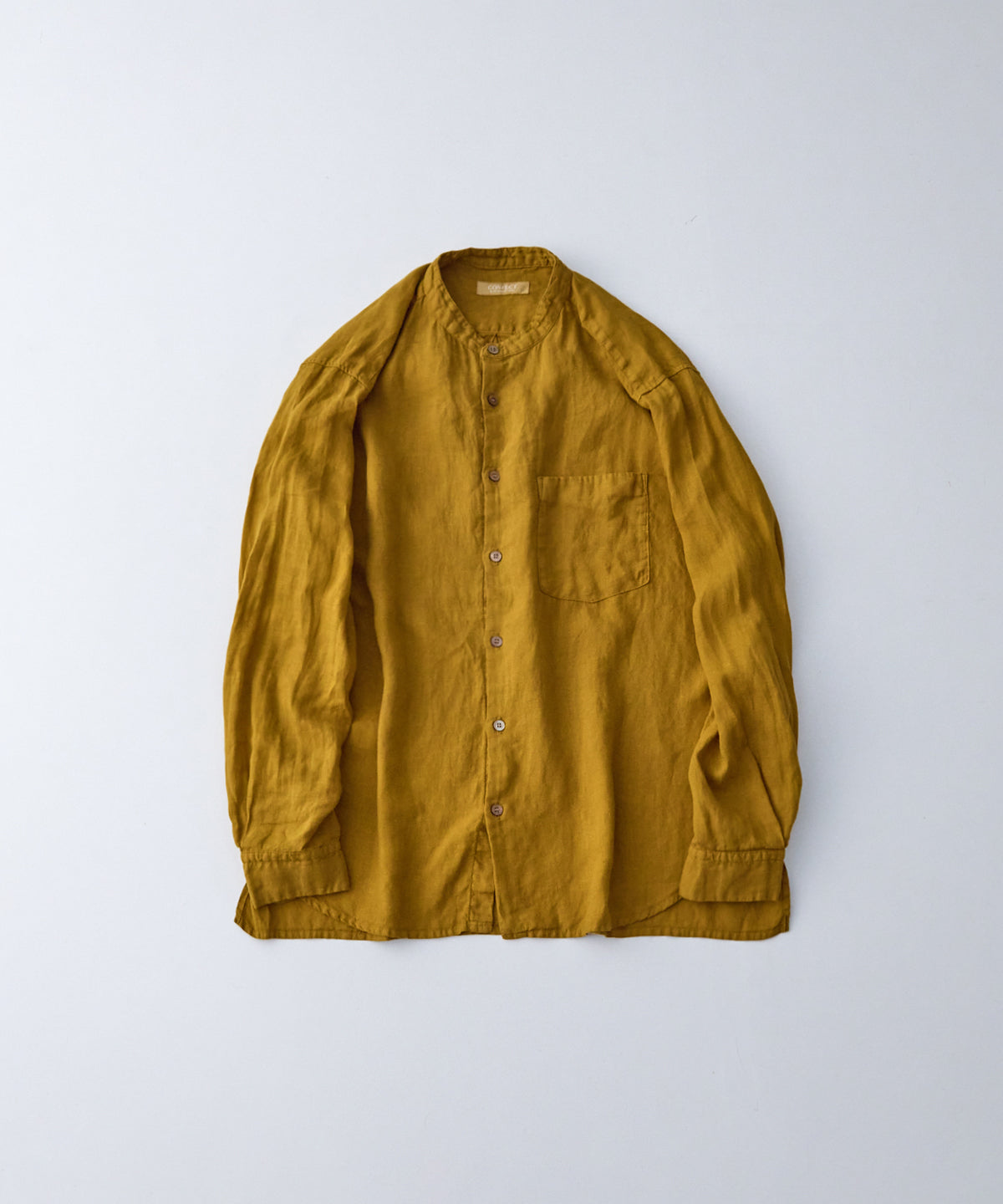 CONFECT / 60リネン ウルシ染め バンドカラーシャツ